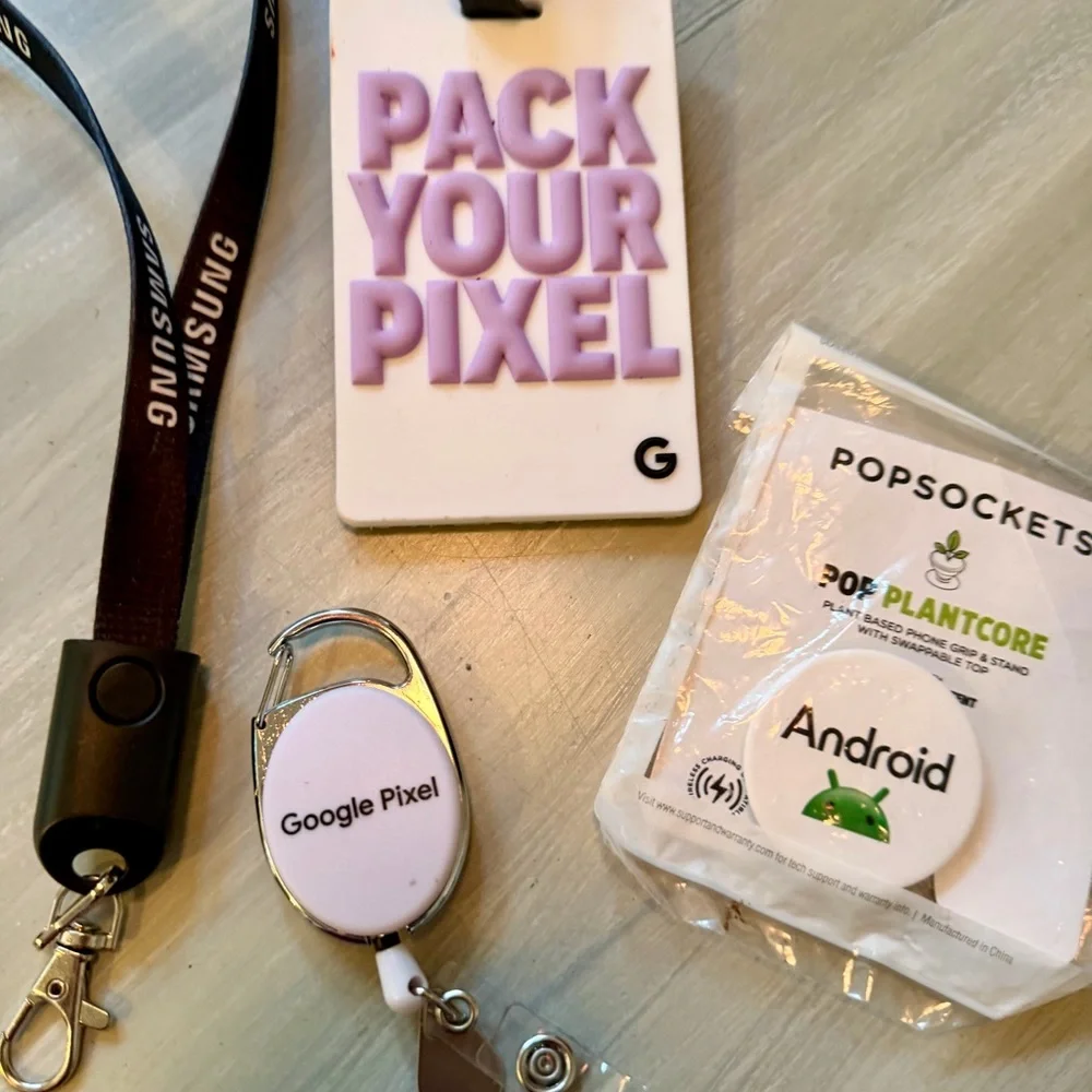 4 Pack Google Pack Your Pixel Tag Samsung Lanyard ID Holder Android Pop Socket